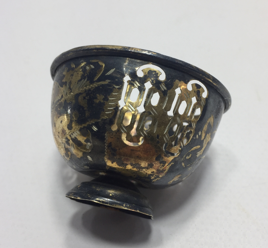 OSMANLI DÖNEMİ TUĞRALI VE KALEM İŞÇİLİKLİ GÜMÜŞ FİNCAN ZARFI