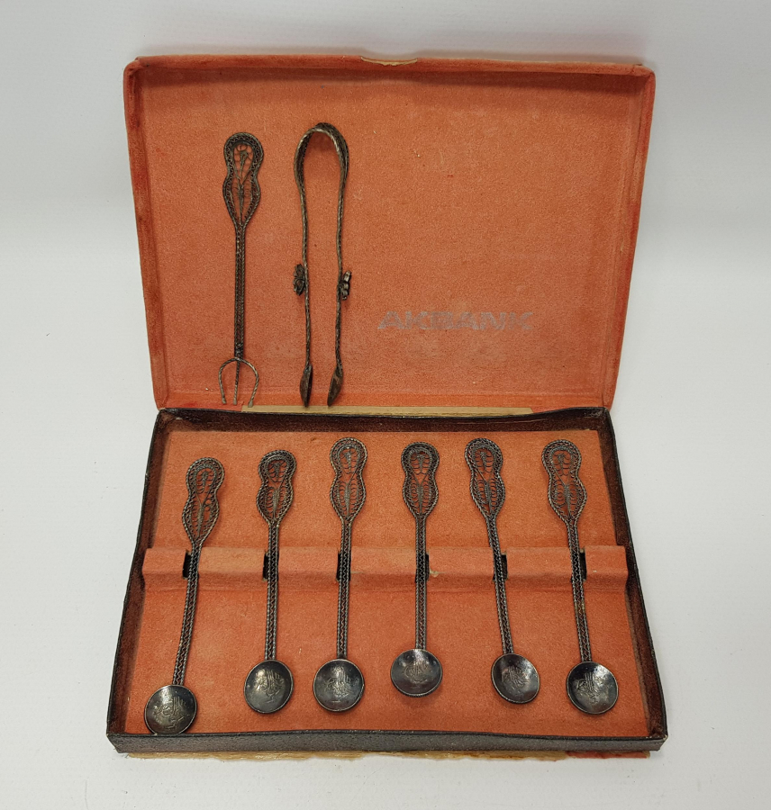 AKBANK TELKARİ GÜMÜŞ ÇAY KAŞIĞI SETİ  