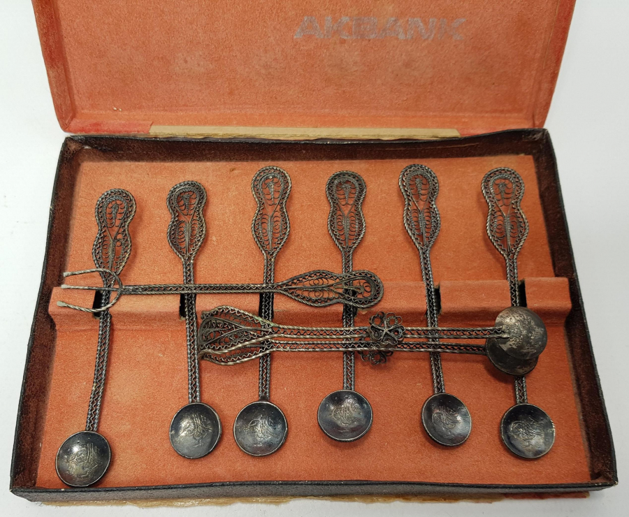 AKBANK TELKARİ GÜMÜŞ ÇAY KAŞIĞI SETİ  