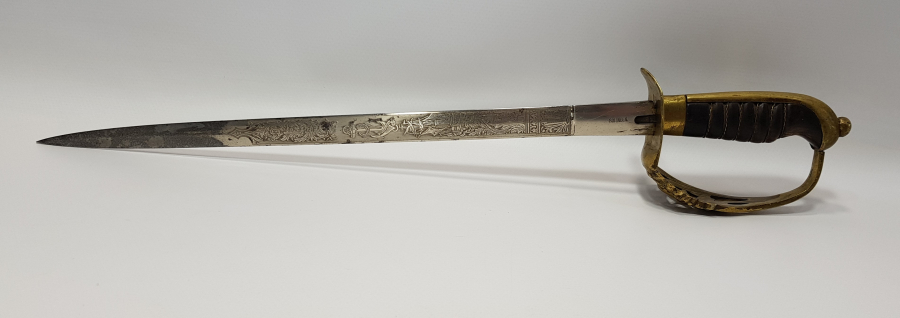 AY YILDIZ KABZALI BOL GRAVÜRLÜ OSMANLI DENİZCİ SUBAY MEÇİ - ÇOK NADİR 