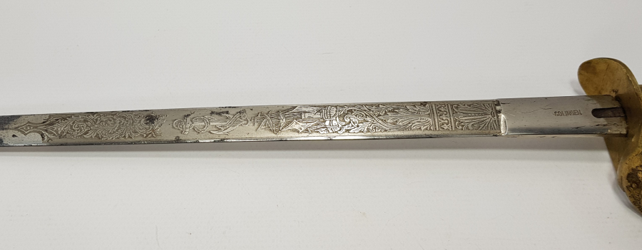 AY YILDIZ KABZALI BOL GRAVÜRLÜ OSMANLI DENİZCİ SUBAY MEÇİ - ÇOK NADİR 