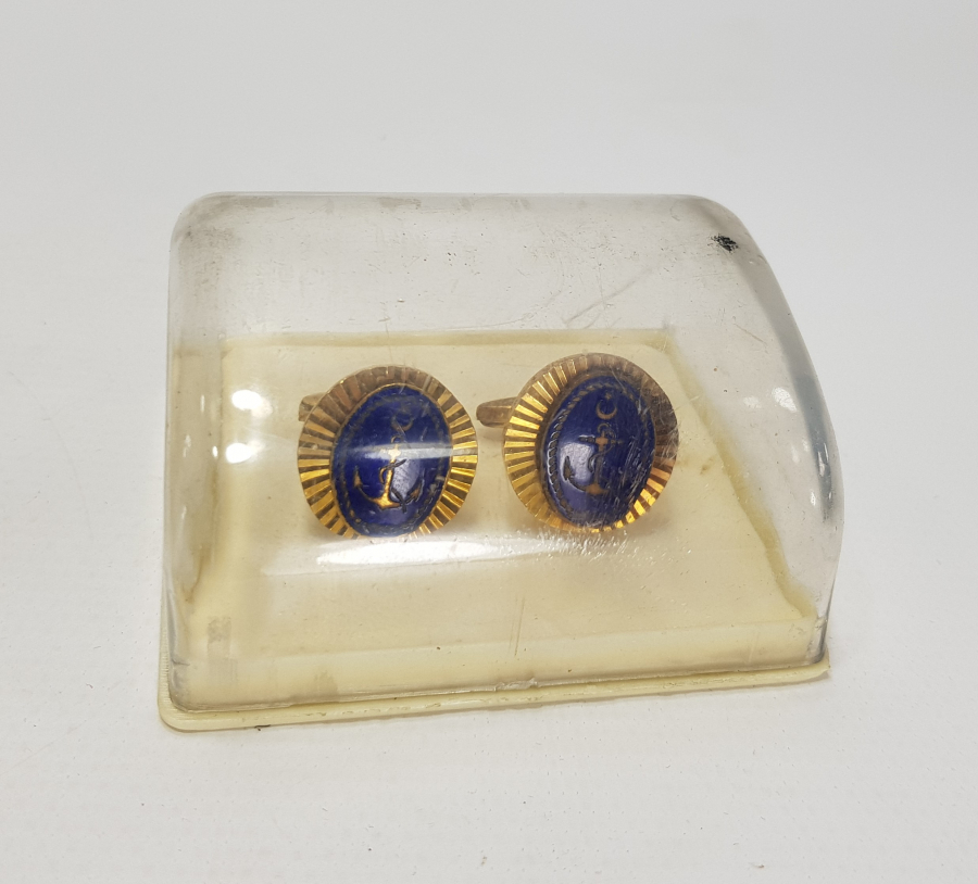 OSMANLI DENİZCİ SUBAY MİNELİ KOL DÜĞMESİ