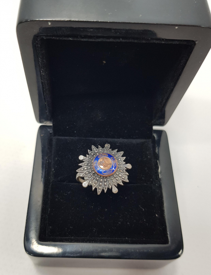 OSMANLI MİNYATÜR NİŞANDAN YAPILMIŞ GÜMÜŞ YÜZÜK 