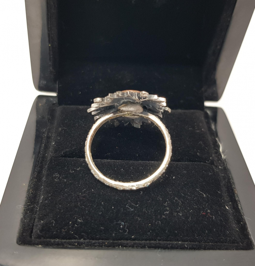 OSMANLI MİNYATÜR NİŞANDAN YAPILMIŞ GÜMÜŞ YÜZÜK 