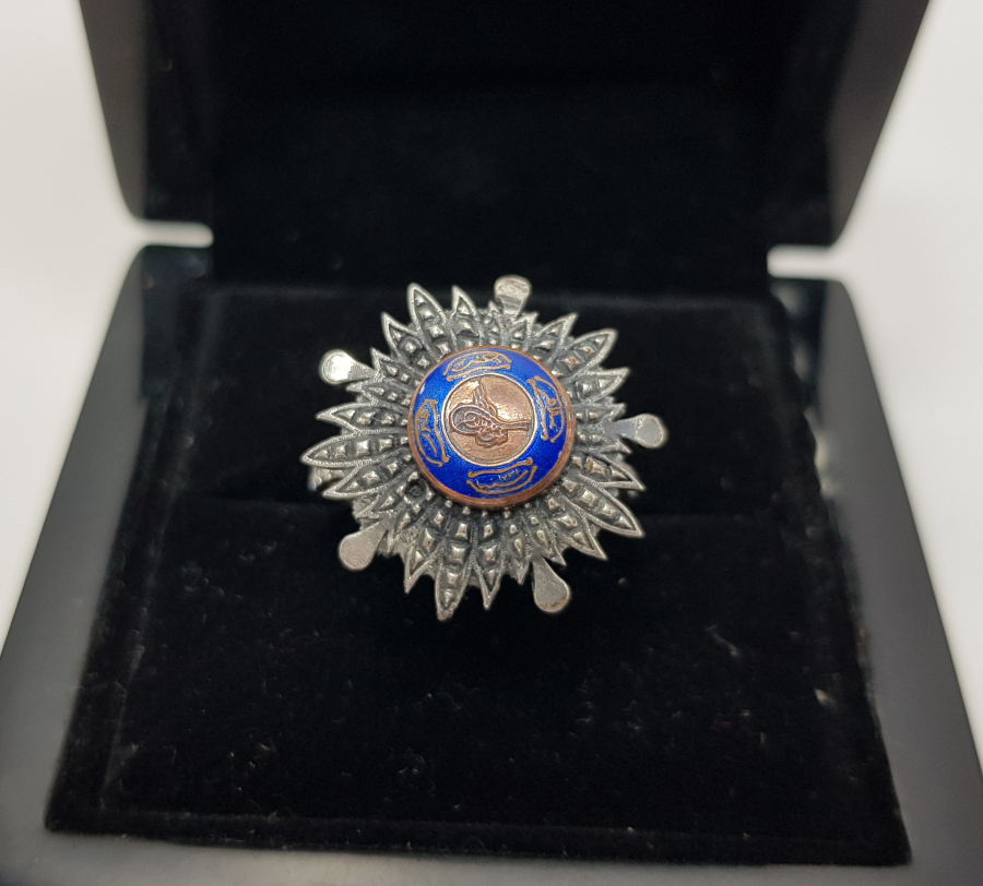 OSMANLI MİNYATÜR NİŞANDAN YAPILMIŞ GÜMÜŞ YÜZÜK 