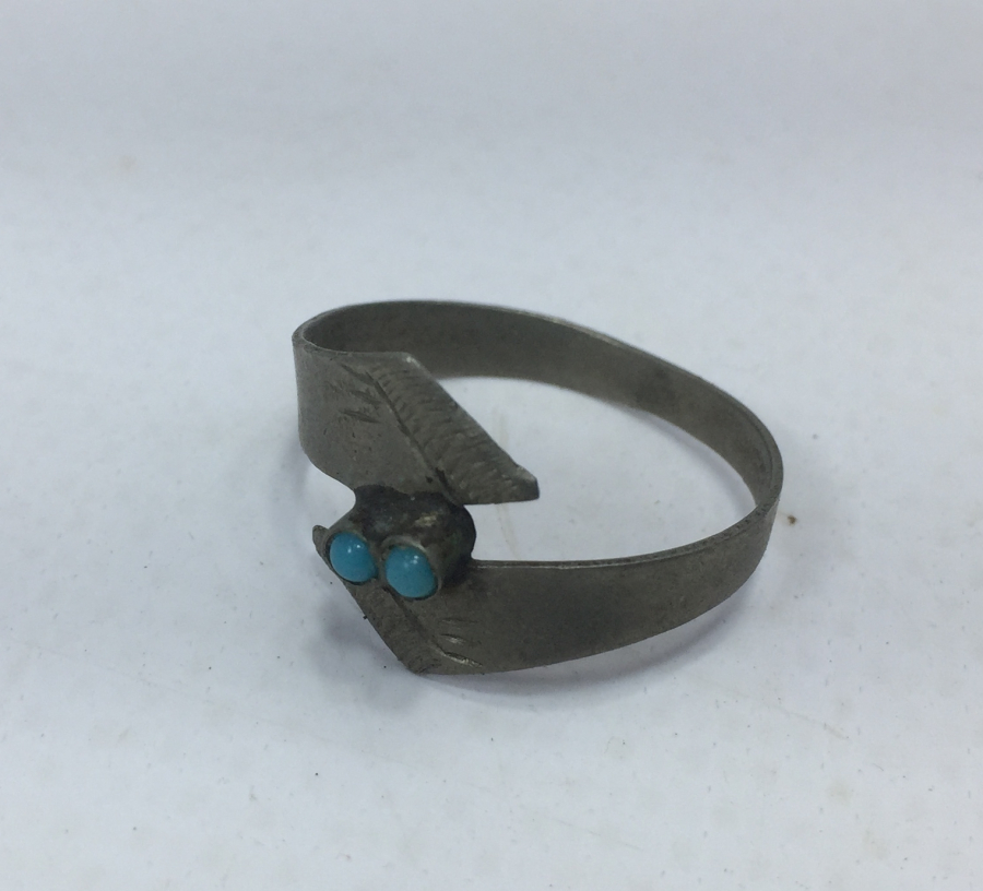 OSMANLI DÖNEMİ RUM İŞİ YILAN FORMUNDA FİRUZE TAŞLI YÜZÜK