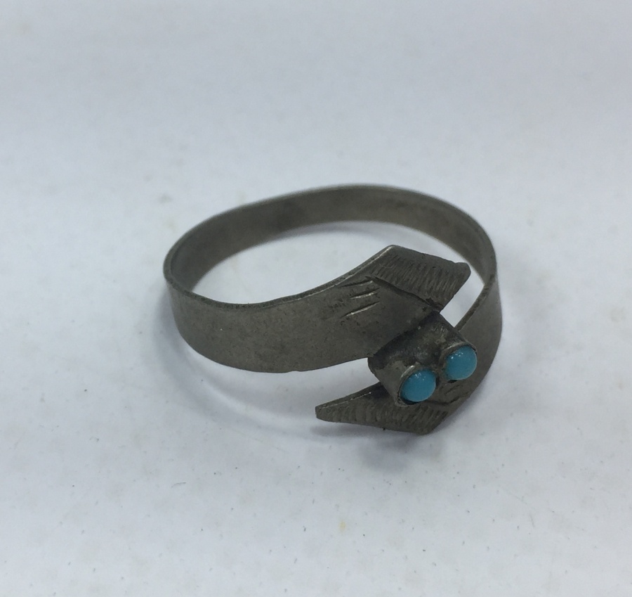 OSMANLI DÖNEMİ RUM İŞİ YILAN FORMUNDA FİRUZE TAŞLI YÜZÜK