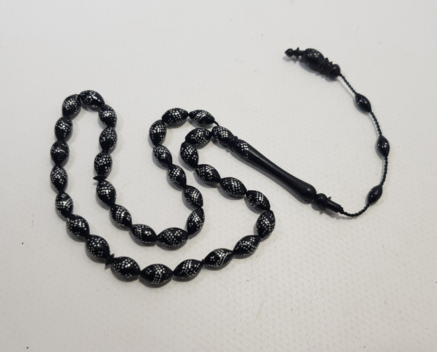 GÜMÜŞ ÇAKMA ABANOZ TESBİH 