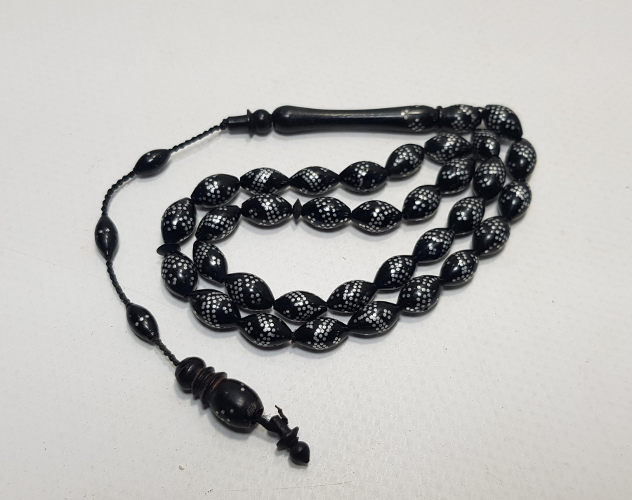 GÜMÜŞ ÇAKMA ABANOZ TESBİH 