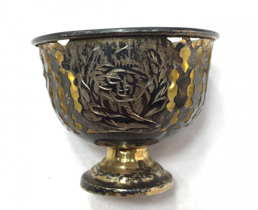 OSMANLI DÖNEMİ DEVLET ARMALI VE TUĞRALI GÜMÜŞ FİNCAN ZARFI