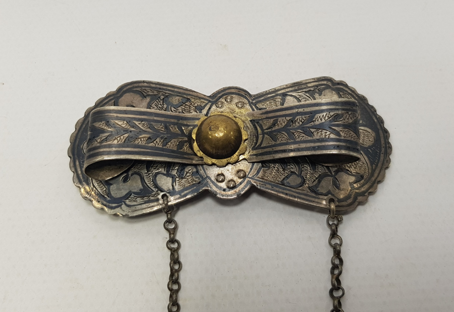 OSMANLI DÖNEMİ SAVATLI GÜMÜŞ KEMER TOKASI