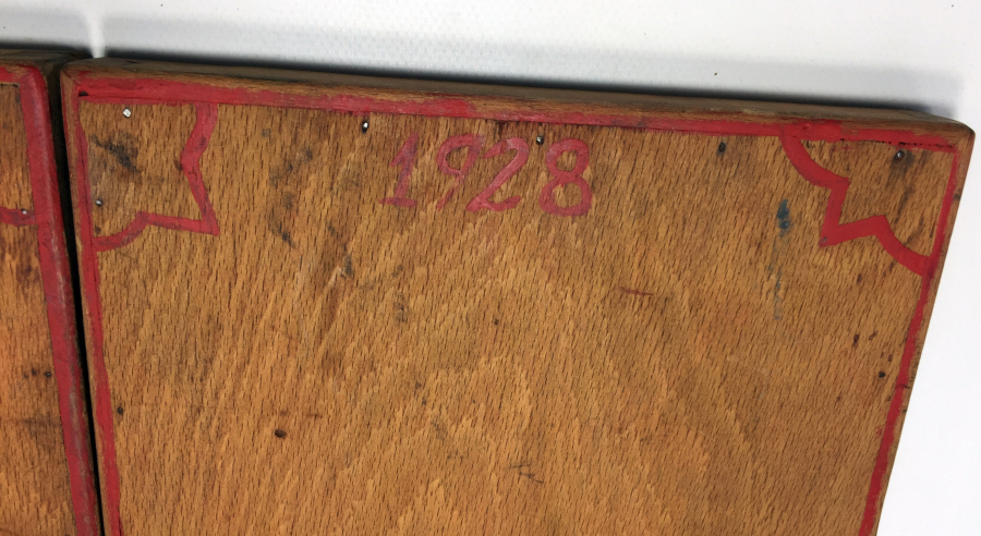 TAMAMI EL YAPIMI KIRLANGIÇ GEÇME VE EL BOYAMA 1928 TARİHLİ TAVLA