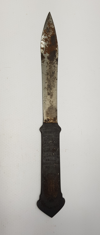 1911-1912 TÜRK İTALYAN SAVAŞI HATIRASI ZARF AÇACAĞI 