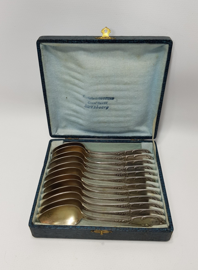 KUTUSUNDA GÜMÜŞ KAPLAMA TATLI KAŞIĞI SETİ 