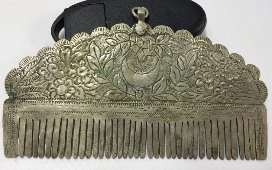 OSMANLI DÖNEMİ AY YILDIZLI GÜMÜŞ ÇOK NADİR SAKAL TARAĞI