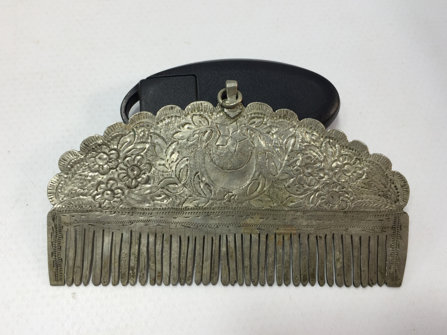 OSMANLI DÖNEMİ AY YILDIZLI GÜMÜŞ ÇOK NADİR SAKAL TARAĞI