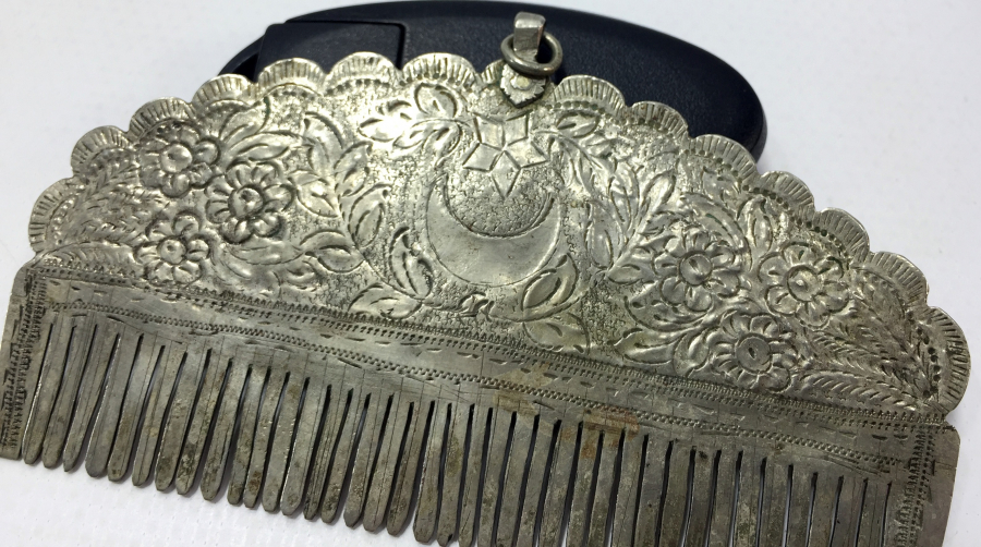 OSMANLI DÖNEMİ AY YILDIZLI GÜMÜŞ ÇOK NADİR SAKAL TARAĞI