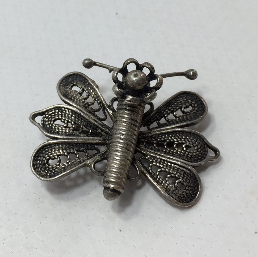 TELKARİ İŞÇİLİKLİ GÜMÜŞ BROŞ