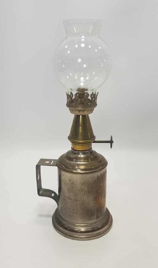 OSMANLI DÖNEMİ FRANSIZ YAPIMI PİRİNÇ HAZNELİ EL LAMBASI 