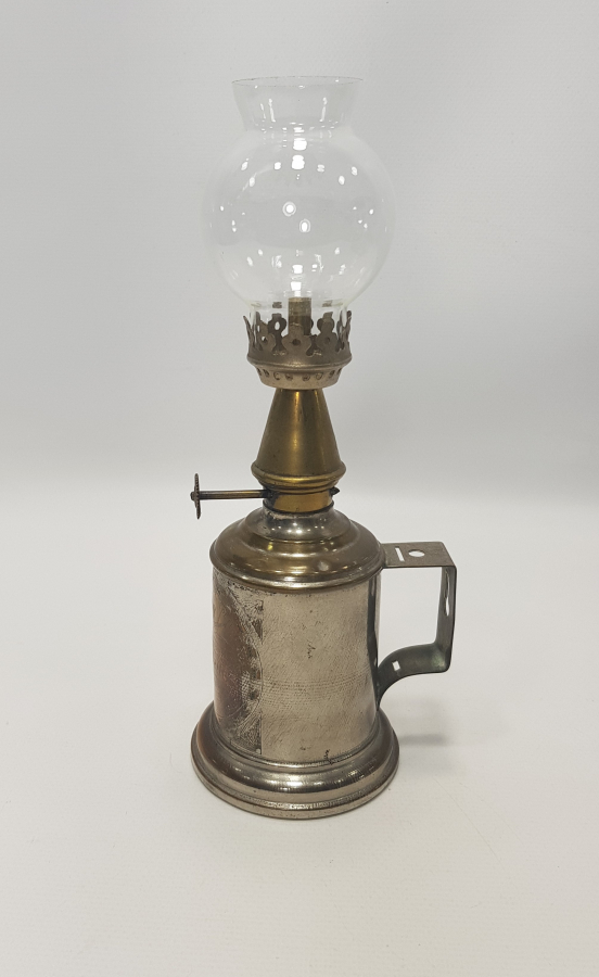 OSMANLI DÖNEMİ FRANSIZ YAPIMI PİRİNÇ HAZNELİ EL LAMBASI 