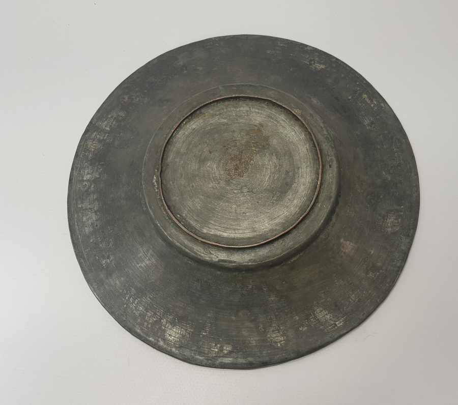 OSMANLICA YAZILI VE TARİHLİ BAKIR TABAK 