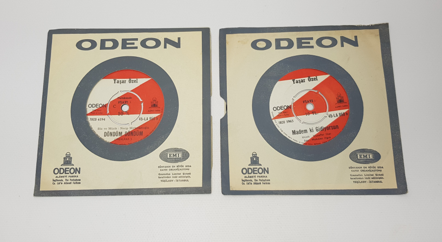 SANATÇI YAŞAR ÖZEL'E AİT İKİ ADET 45'LİK PLAK 