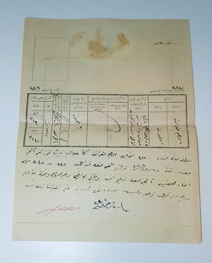 SULTAN REŞAD TUĞRALI MEKTEBİ SULTANİ TASDİKNAMESİ 