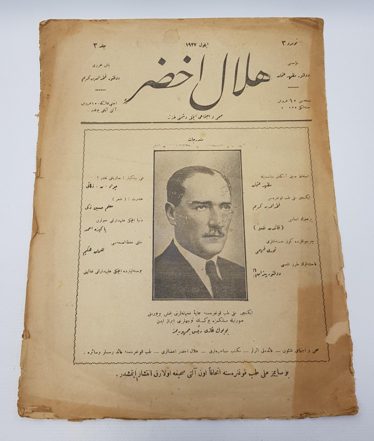 ATATÜRK KAPAKLI OSMANLICA HİLALİ AHZAR MECMUASI 