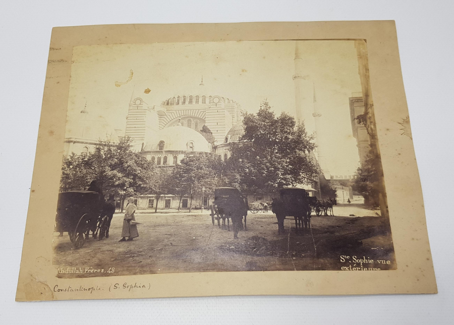 OSMANLI DÖNEMİ ABDULLAH FRERES İMZALI BÜYÜK BOY AYASOFYA CAMİİ FOTOĞRAFI 