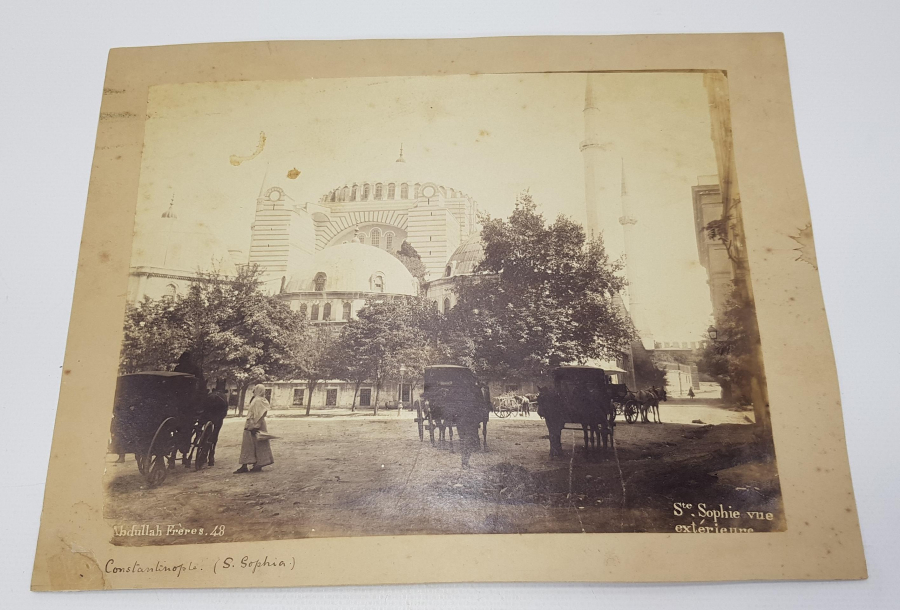OSMANLI DÖNEMİ ABDULLAH FRERES İMZALI BÜYÜK BOY AYASOFYA CAMİİ FOTOĞRAFI 