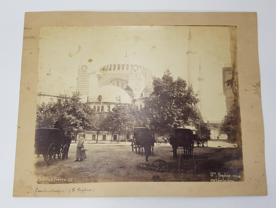 OSMANLI DÖNEMİ ABDULLAH FRERES İMZALI BÜYÜK BOY AYASOFYA CAMİİ FOTOĞRAFI 