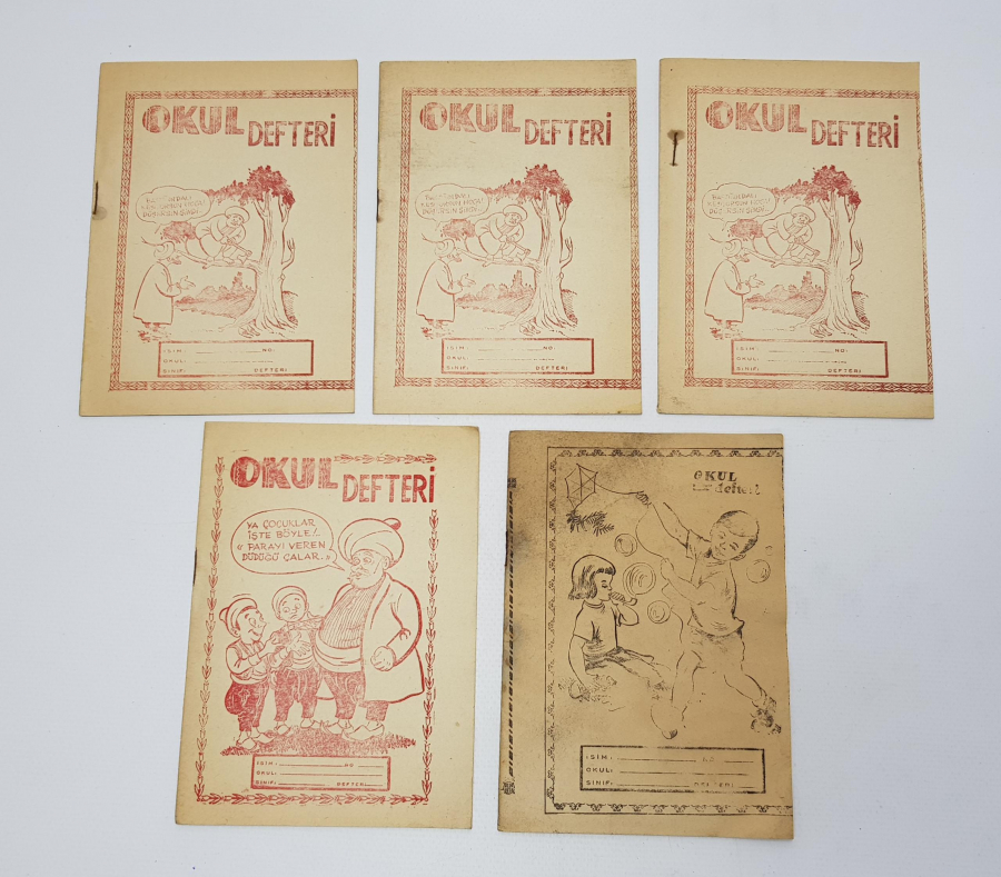 EĞİTİM TARİHİ: 1960'LARDAN 5 ADET BOŞ OKUL DEFTERİ