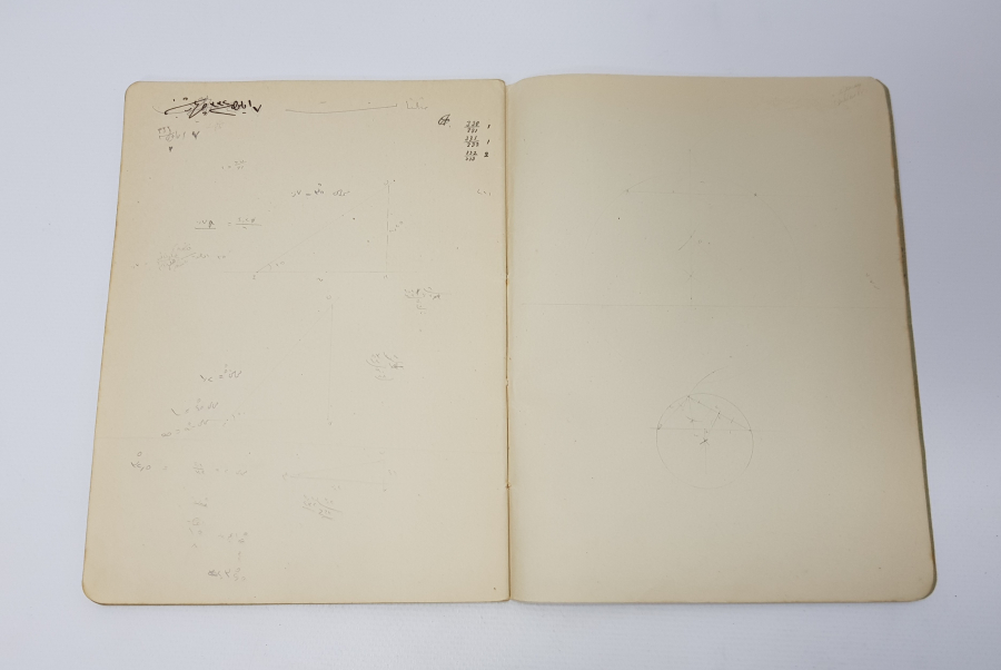 HEYBELİADA DENİZ HARP OKULU TALEBESİ OSMANLICA YAZILI GEOMETRİ DERS DEFTERİ