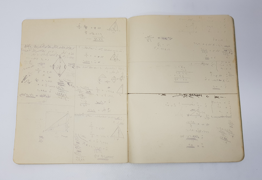 HEYBELİADA DENİZ HARP OKULU TALEBESİ OSMANLICA YAZILI GEOMETRİ DERS DEFTERİ