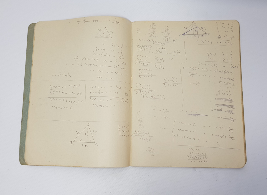 HEYBELİADA DENİZ HARP OKULU TALEBESİ OSMANLICA YAZILI GEOMETRİ DERS DEFTERİ