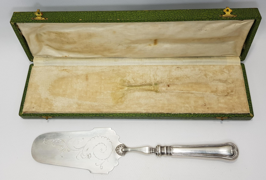 KUTUSUNDA GÜMÜŞ KAPLAMA PASTA SPATULASI 