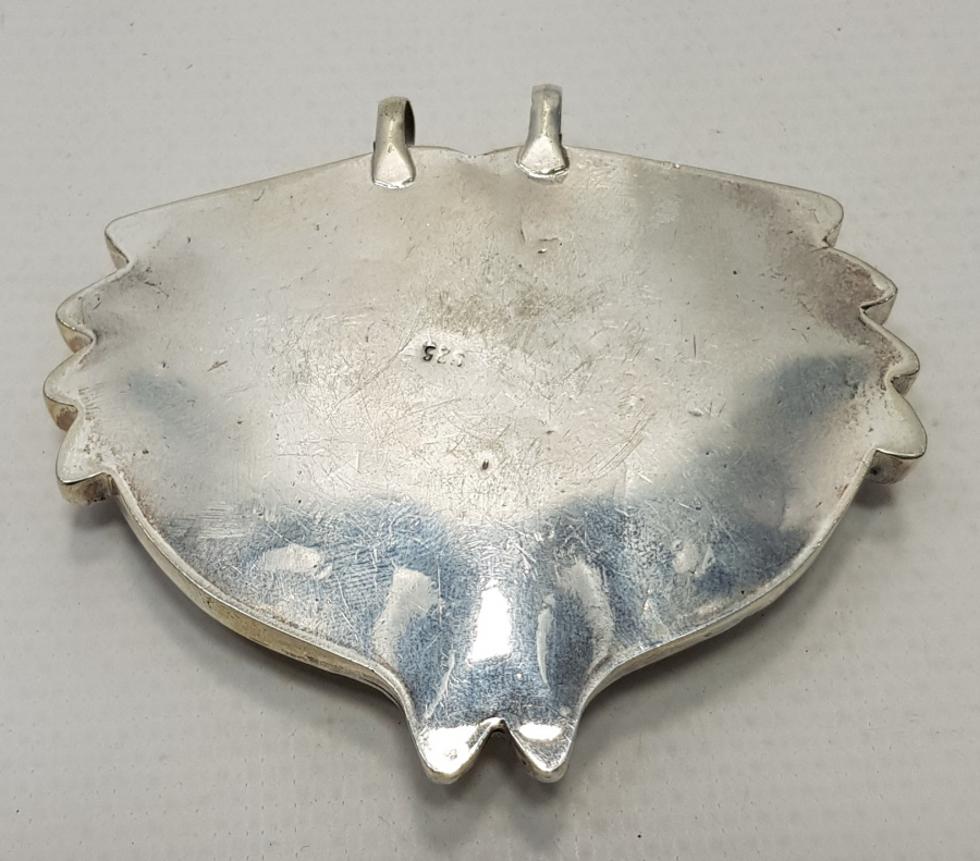 ORTASI KALP FORMUNDA AKİK TAŞLI VE ÇİFT BALIK FİGÜRLÜ GÜMÜŞ KOLYE UCU