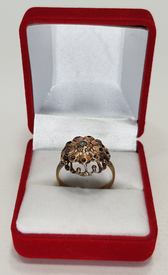 OSMANLI DÖNEMİ GÜL MODELİ ELMAS YÜZÜK 