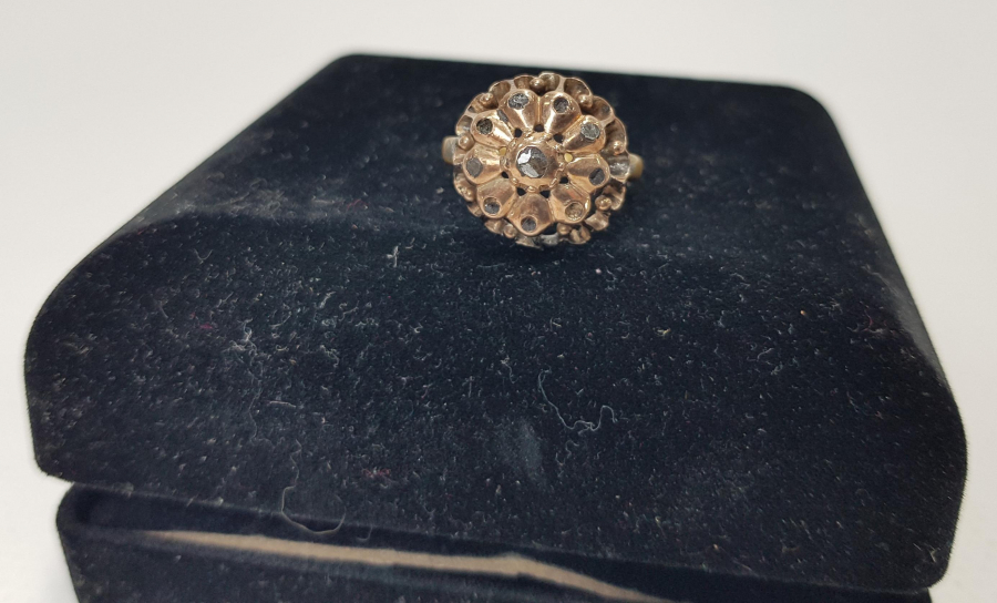 OSMANLI DÖNEMİ GÜL MODELİ ELMAS YÜZÜK 