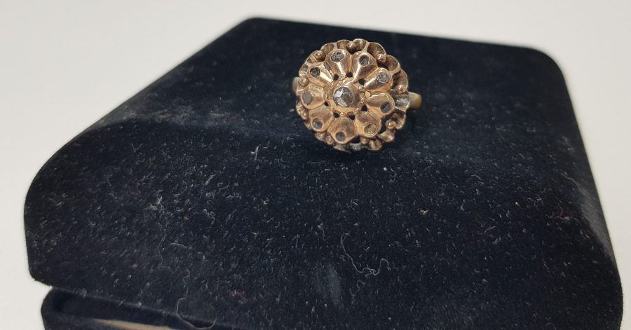 OSMANLI DÖNEMİ GÜL MODELİ ELMAS YÜZÜK 