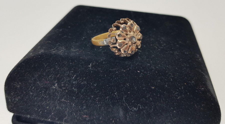 OSMANLI DÖNEMİ GÜL MODELİ ELMAS YÜZÜK 