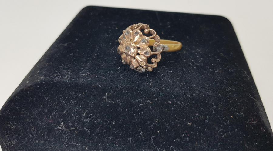 OSMANLI DÖNEMİ GÜL MODELİ ELMAS YÜZÜK 