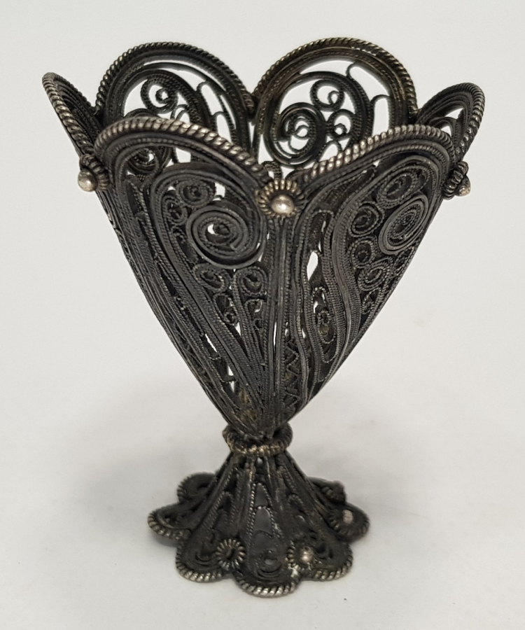 OSMANLI DÖNEMİ TELKARİ GÜMÜŞ FİNCAN ZARFI