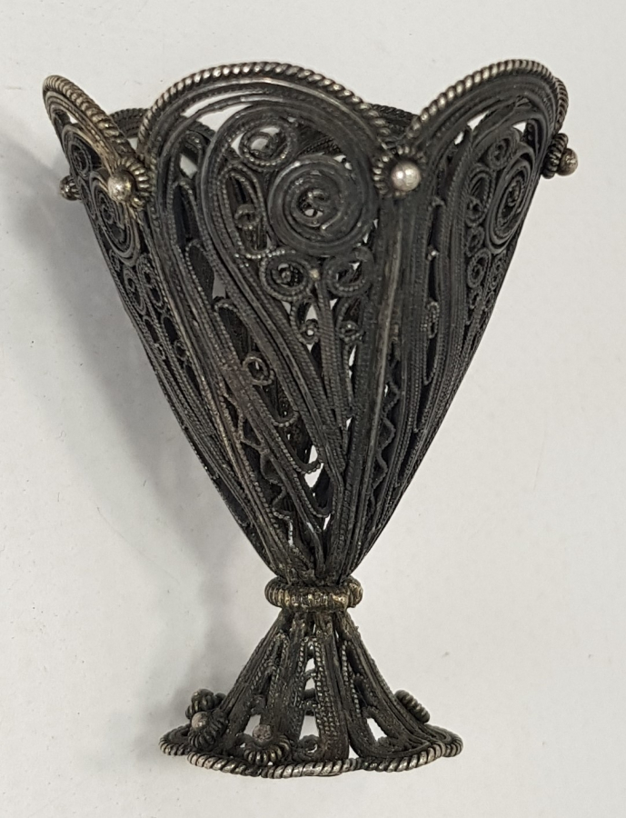 OSMANLI DÖNEMİ TELKARİ GÜMÜŞ FİNCAN ZARFI