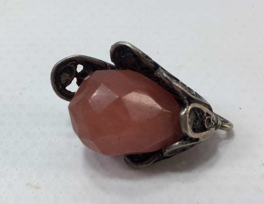 ZÜMRÜT TAŞLI GÜMÜŞ KOLYE UCU