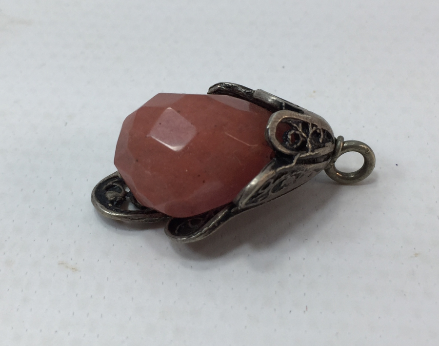 ZÜMRÜT TAŞLI GÜMÜŞ KOLYE UCU