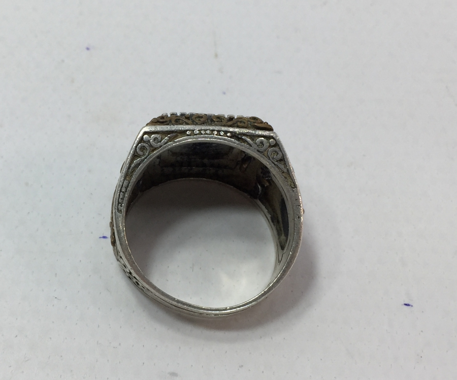 AY YILDIZLI GÜMÜŞ ERKEK YÜZÜĞÜ