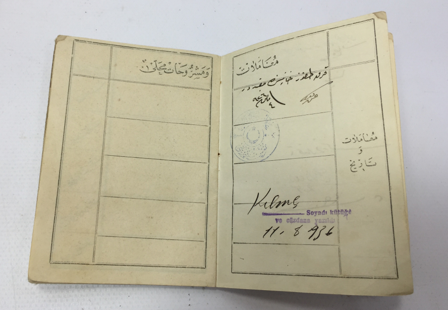 CUMHURİYET BAŞI KAFA KAĞIDI - NÜFUS CÜZDANI