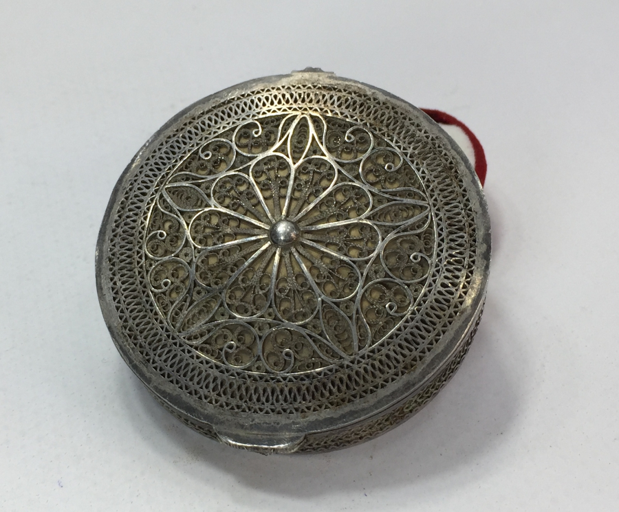 TELKARİ İŞÇİLİKLİ TAŞ AYNALI KAPAKLI ANTİKA EL AYNASI