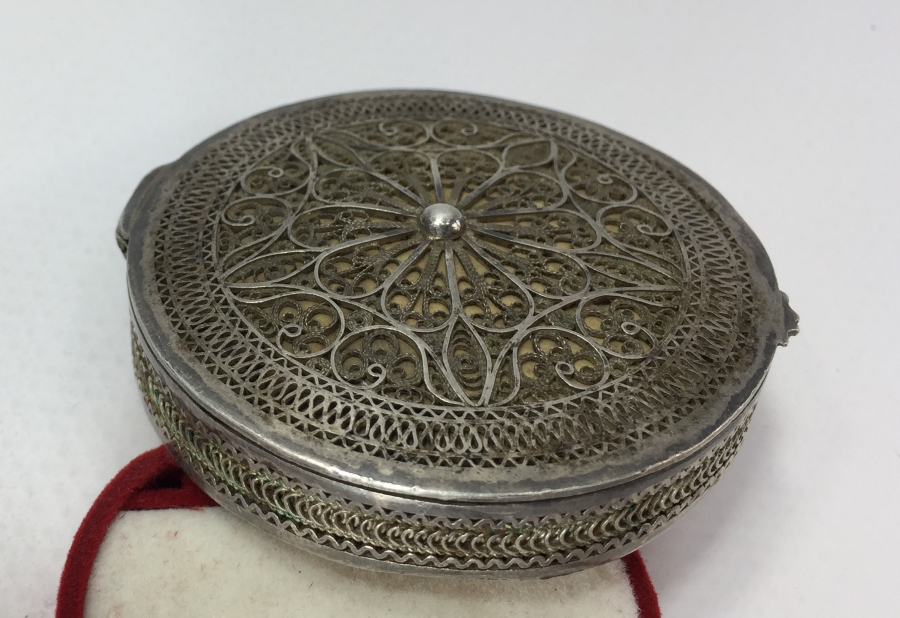 TELKARİ İŞÇİLİKLİ TAŞ AYNALI KAPAKLI ANTİKA EL AYNASI